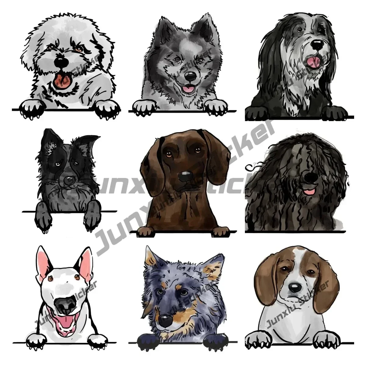 Terrier Bull Dog Sticekr Texas Heeler Bavarian Mountain Bearded Collie Bernese Mountain Dog Shorthaired Shepherd Vinyl Decals