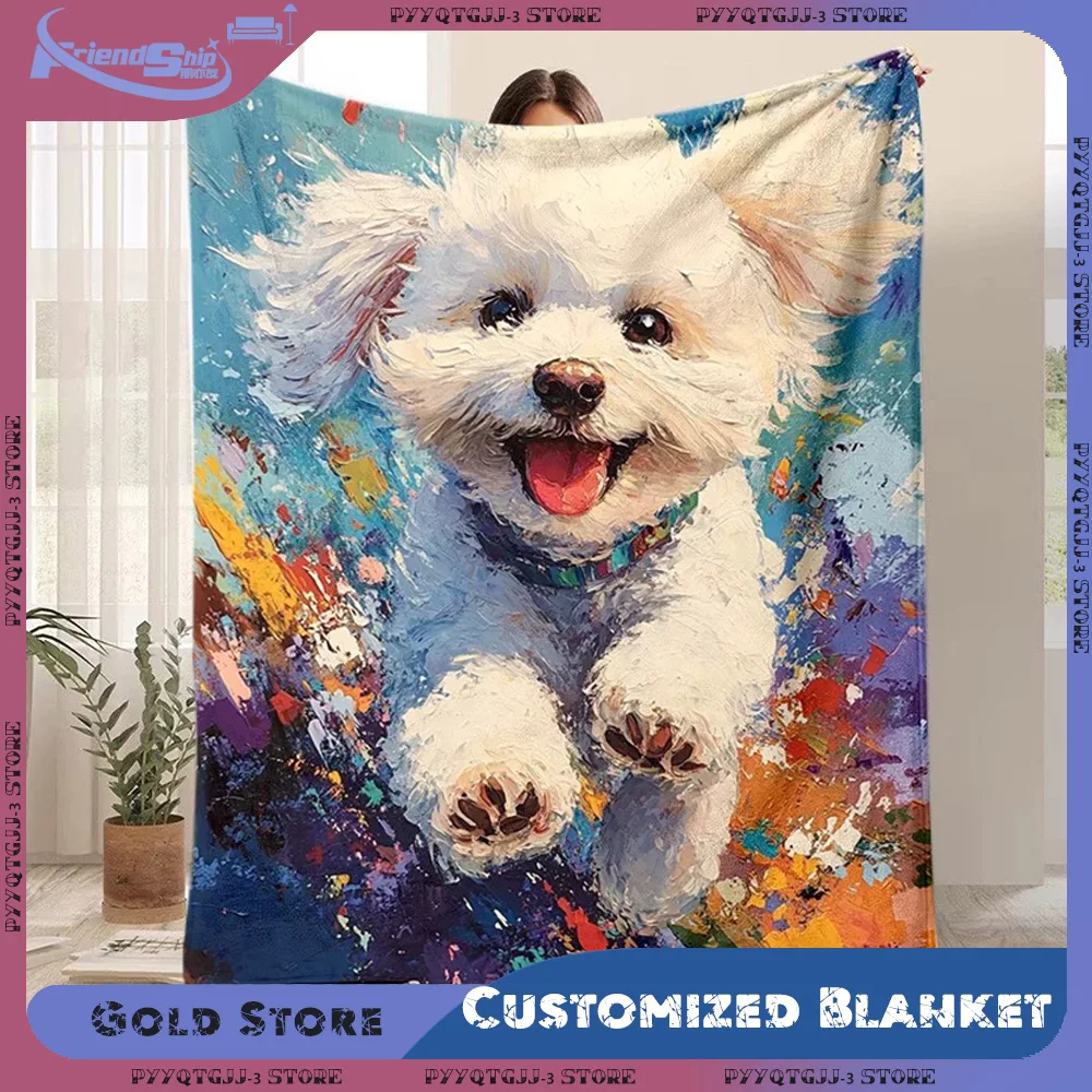 

Customized Personalized Blanket DIY Flannel Blanket Soft Warm Suitable for Sofa Bed Office Outdoor Travel Party Festival Gift