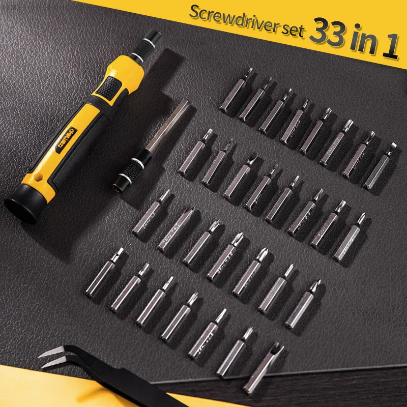 Deli 33 Piece Precision Screwdriver Set Multifunctional Magnetic Hexagon Torx Screwdriver Disassembly Repair Tool Sets