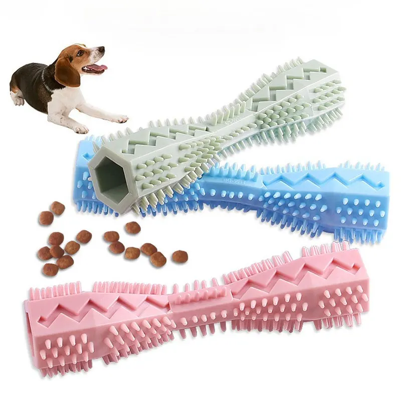 

TPR Pet Chew Toys Hexagon Dogs Molar Teeth Cleaning Stick Puppy Interactive Leaking Food Toys Snack Dispenser Pets Supplies