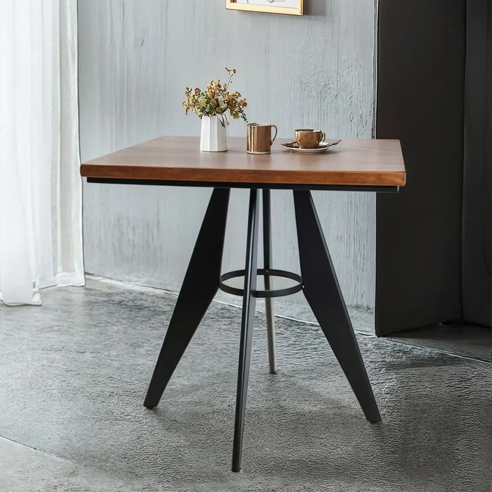 

28inch Height Industrial Square Bar Table Vintage Side Table for Bed Room Farmhouse Cafe Table Dinner Table in Living Room Solid