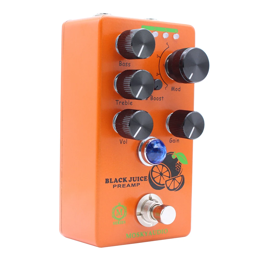 MOSKYaudio Black Juice Preamp Guitar Bass Effect Pedal Preamp Overdrive Four Models With True Bypass