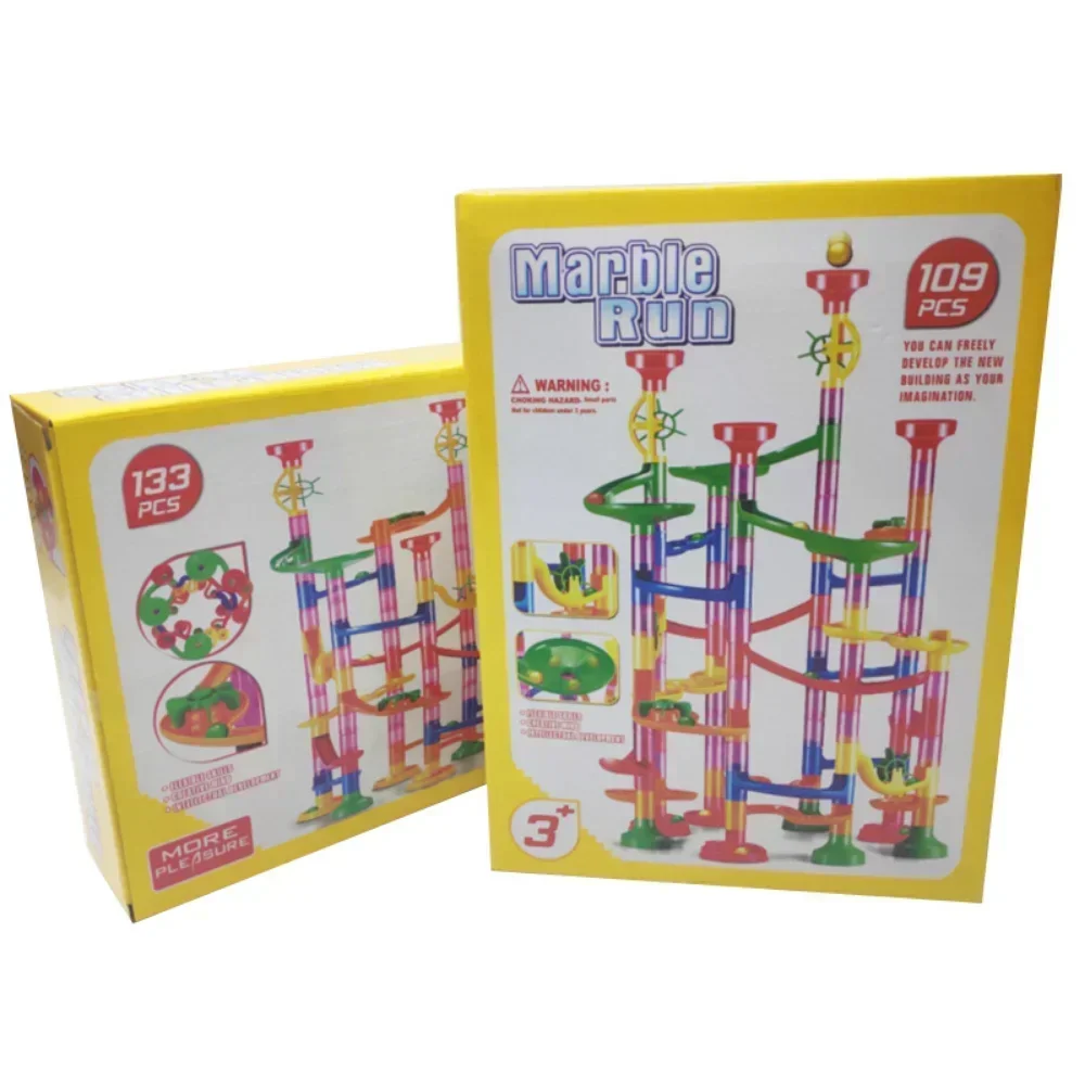 Décennie s de construction de course de billes pour enfants, piste, balle, toboggan, compteur de créativité, jouets de bricolage, cadeau précoce, 45-232 pièces