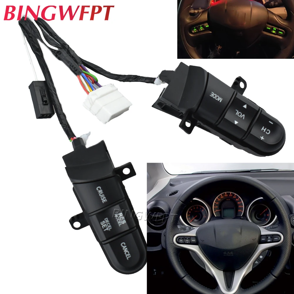 Steering Wheel Pad Cruise Audio Remote Switch 36770SNAA12 36770-SNA-A12 For Honda Jazz /Fit Civic 2006 2007 2008 2009 2010 2011