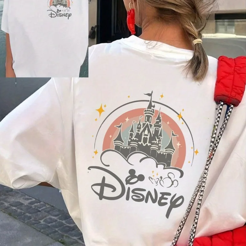 

Disney Castle Queen Women's Pure Cotton T-shirt New Men's and Women's Casual Fashion Streetwear