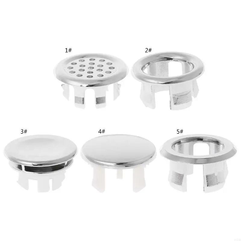 4XFD Bathroom Basin Sink Overflow Ring Round Insert Hole Cover