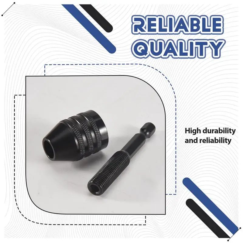 3PCS 1/4 Inch Hex Shank Keyless Drill Chuck Quick Change Adapter Converter Impact Drills Bits, Electric Tool Accessories