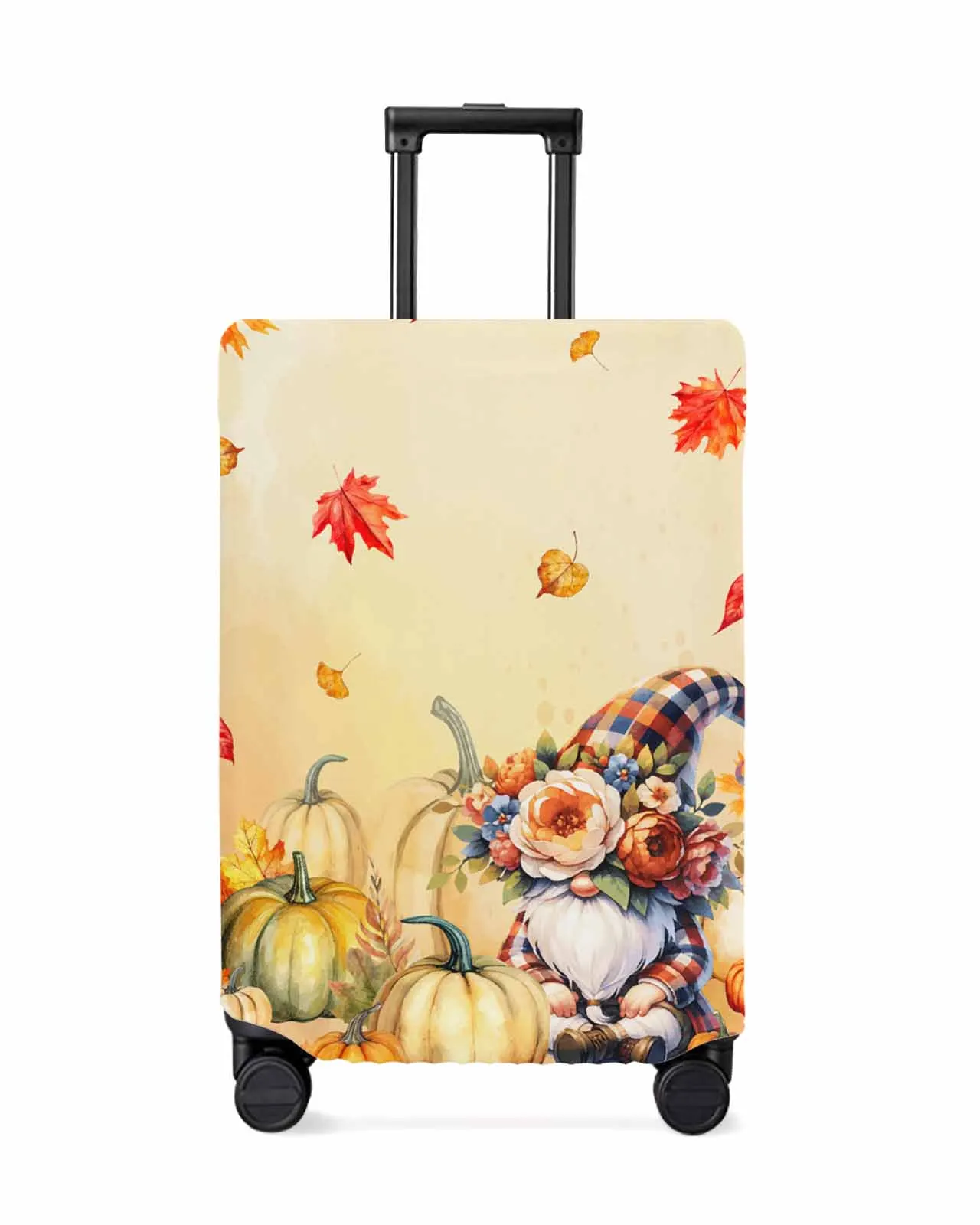 Plant Pumpkin Maple Leaf Dwarf Flower Plaid Elastic Baggage Cover For 18-32 Inch Suitcase Case Dust Cover Travel Accessories