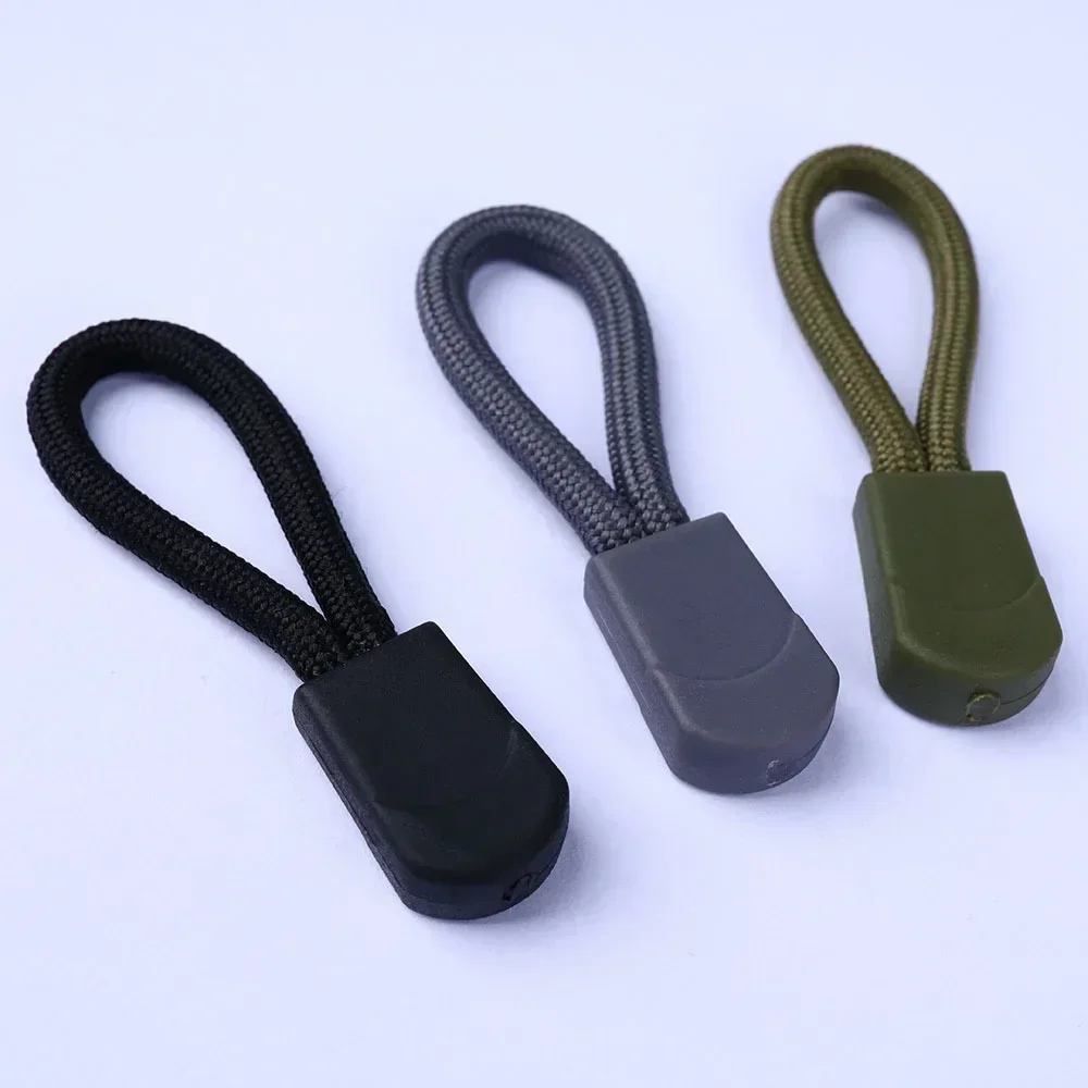 10pcs Zipper Pullers Simple Practical Black Zipper Slider Zipper Repair Tools Backpack Zippers Accessories