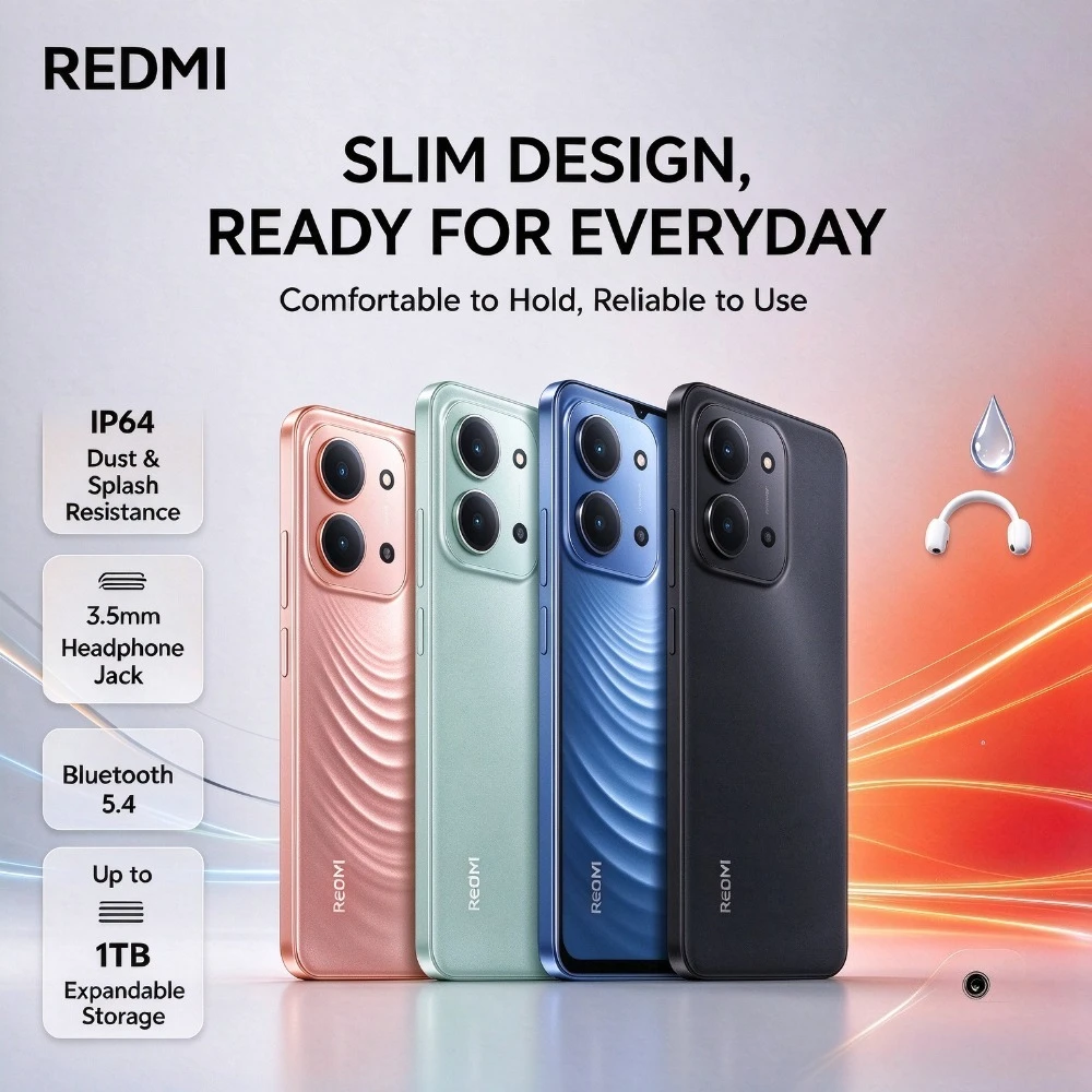 2026 New Xiaomi Redmi 15C Global Smartphone 120Hz Screen 6000mAh Battery 5G Dual-SIM 8Core Processor Mobile Phone 8+256GB Memory