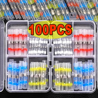 50/100PCS Set Waterproof Heat Connector Shrink Butt Connectors Car Insulated Terminal Electrical Wire Solder Seal Lug Terminals