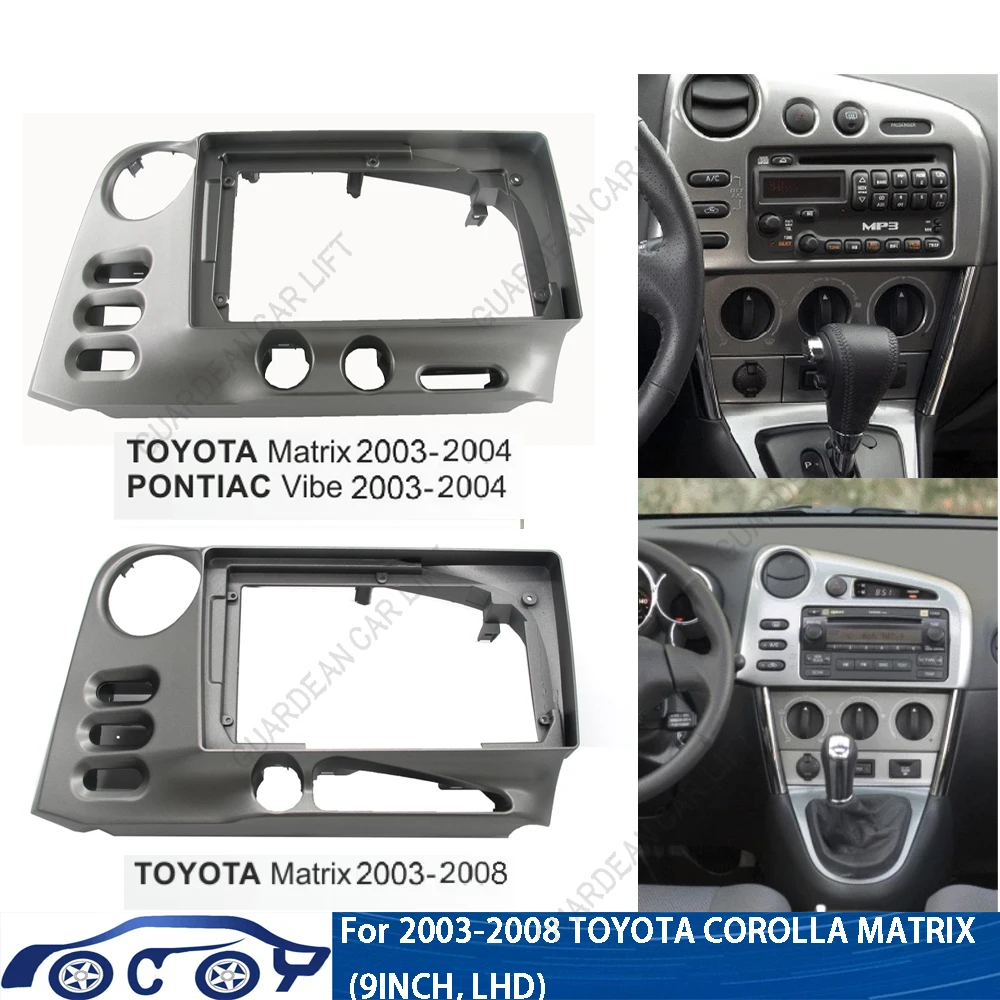 9-calowa ramka samochodowa Android Radio Fascia dla Toyota Matrix 2003-2008 Jednostka główna Automatyczna deska rozdzielcza GPS Stereo Panel montażowy 2 Din DVD
