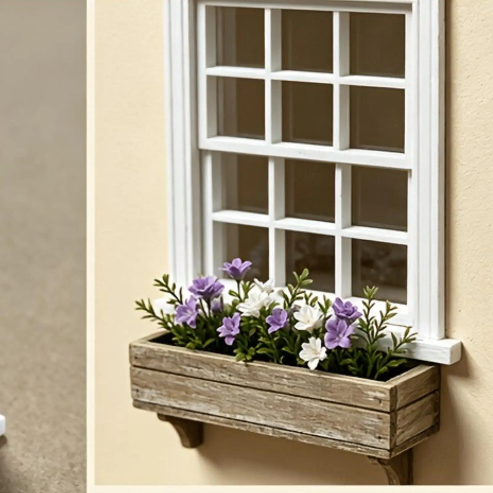Miniature Window Frame Widened Dollhouse Model Window Rectangular Home Decoration