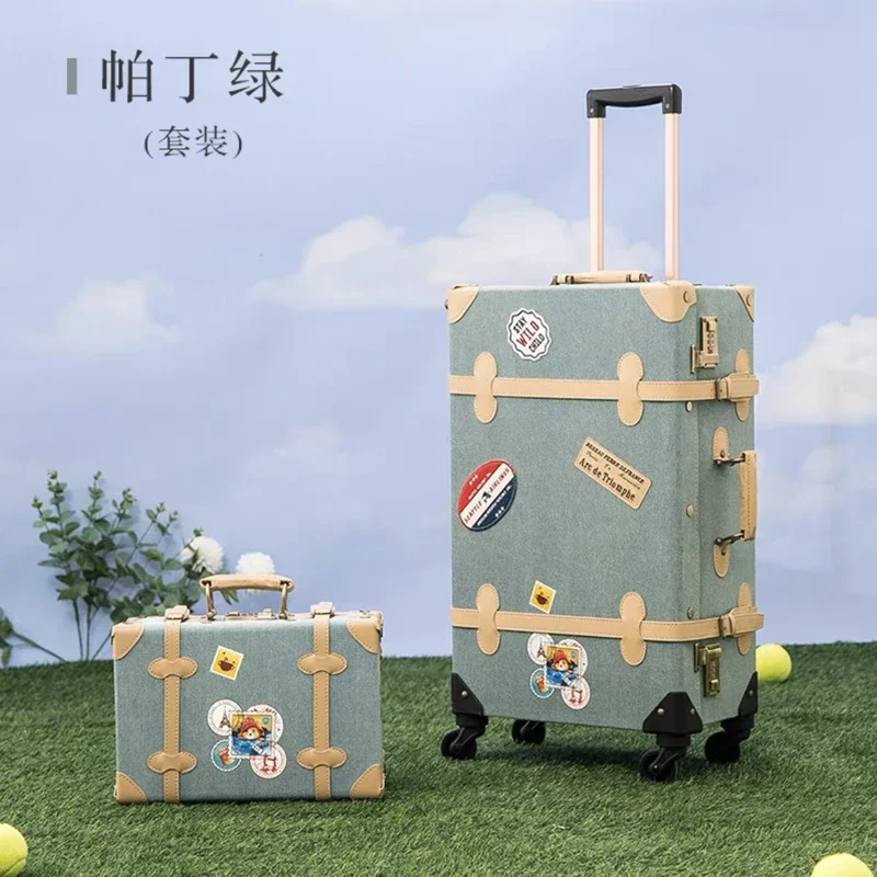 2022 New Vintage Oxford cloth Travel Bag Rolling Luggage sets,20\