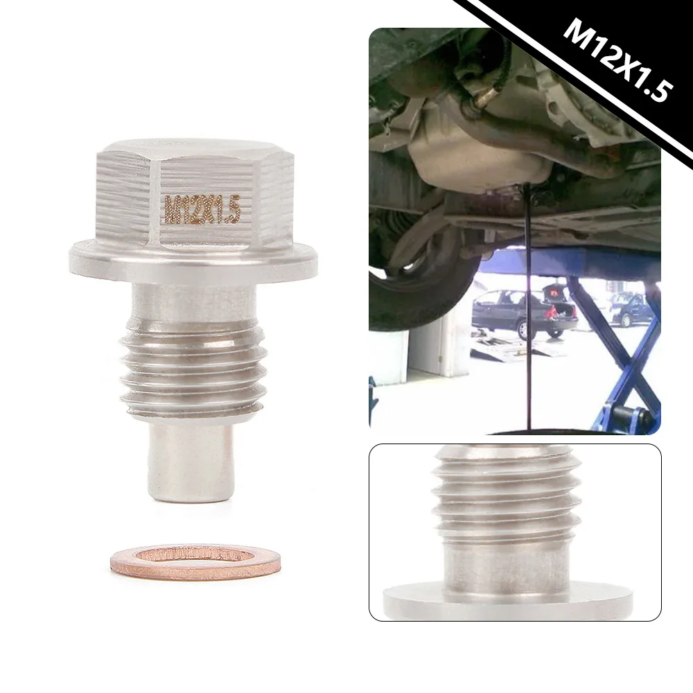 Stainless steel Magnetic Oil Drain Plug - Compatible with Engine and Transmission 9 models
