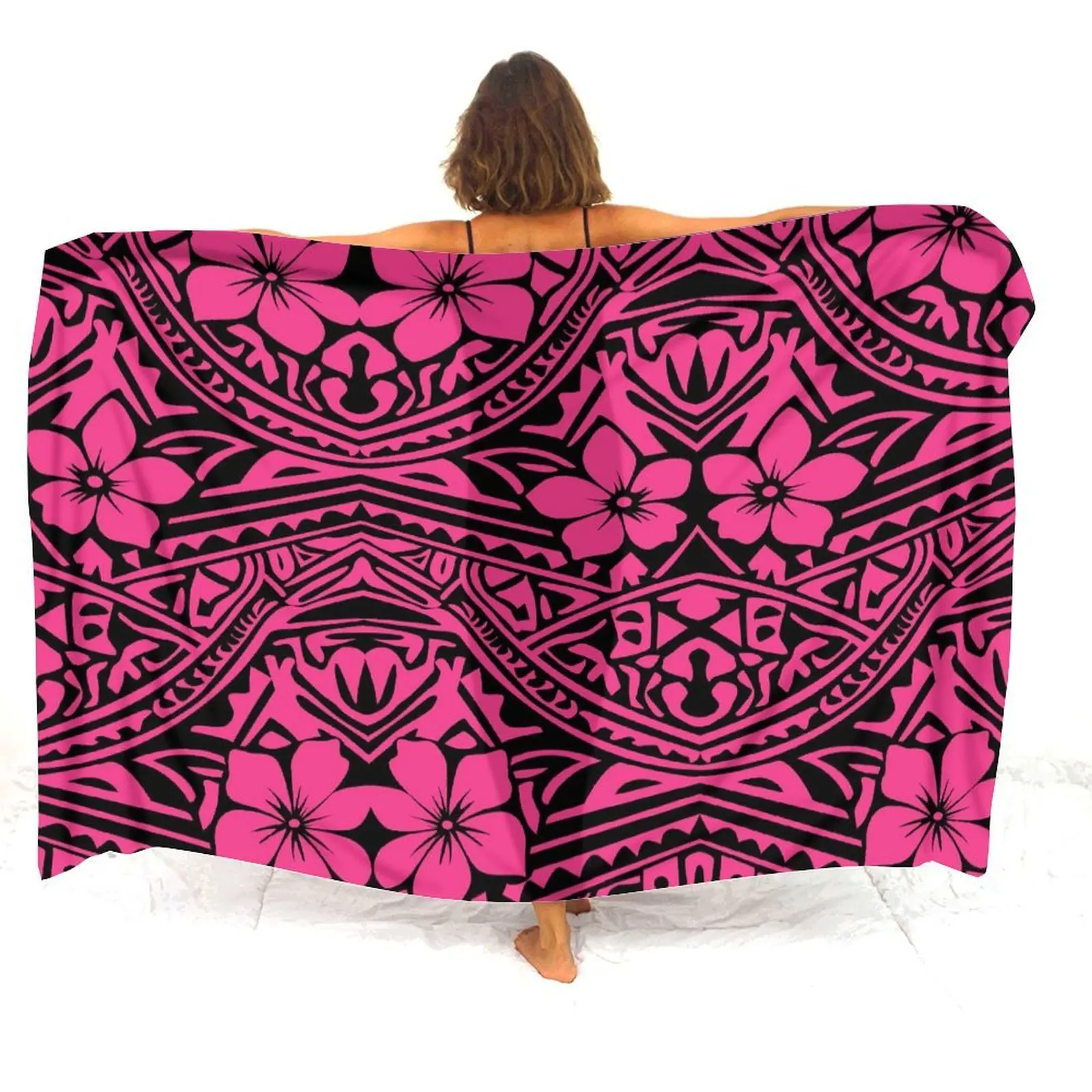 Polynesian Print - Customizable Women'S Sarong - Summer Beach Vacation Sun Protection Blouse - Fashionable Windproof Shawl