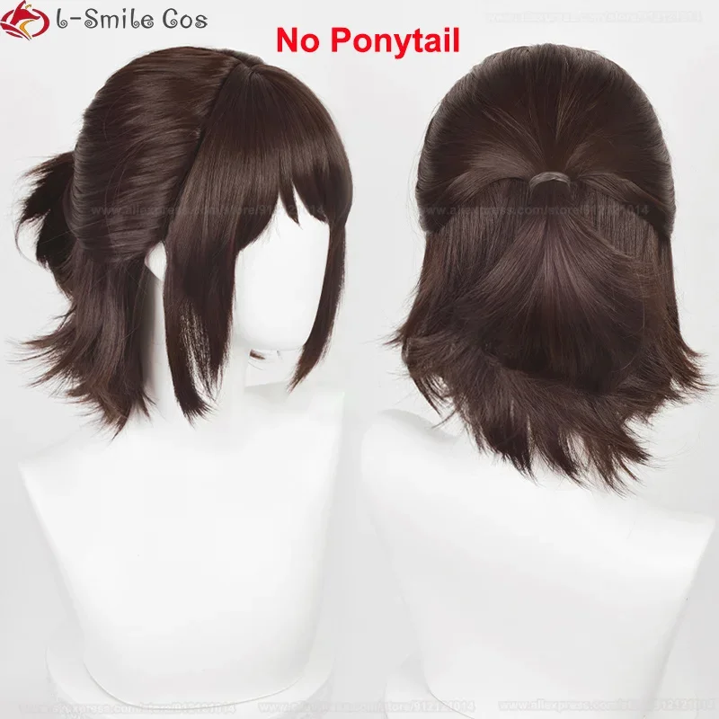 Hange Zoe Cosplay Wig Anime Final Season Hange Zoe 35cm Dark Brown Cosplay Wig Eye Mask Heat Resistance Hair Wig image 5