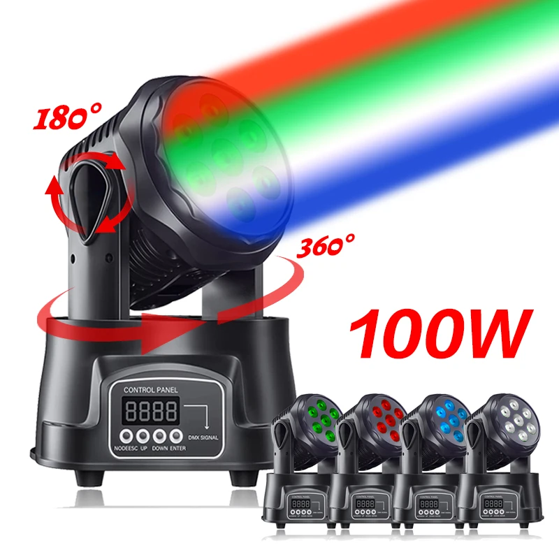 Mini Professional Stage RGBW 4 In 1 Sharpy 7 PCs LED DMX512 Moving Head Beam Lights