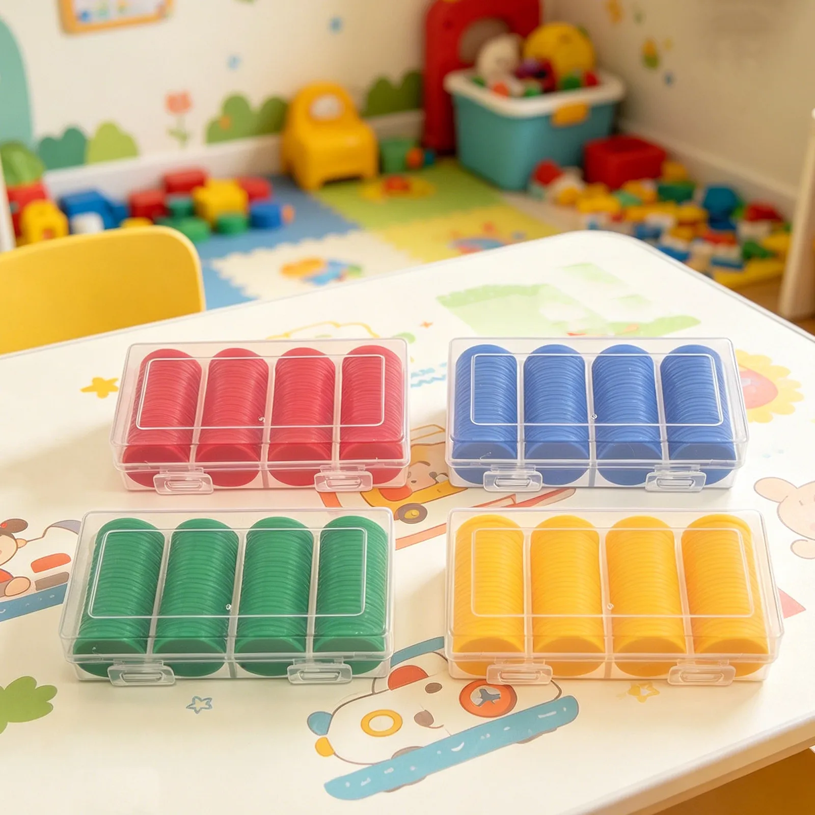 400Pcs Plastic Bingo Chips Colored Counters 25Mm Classroom Math Sorting Montessori Manipulatives Tools