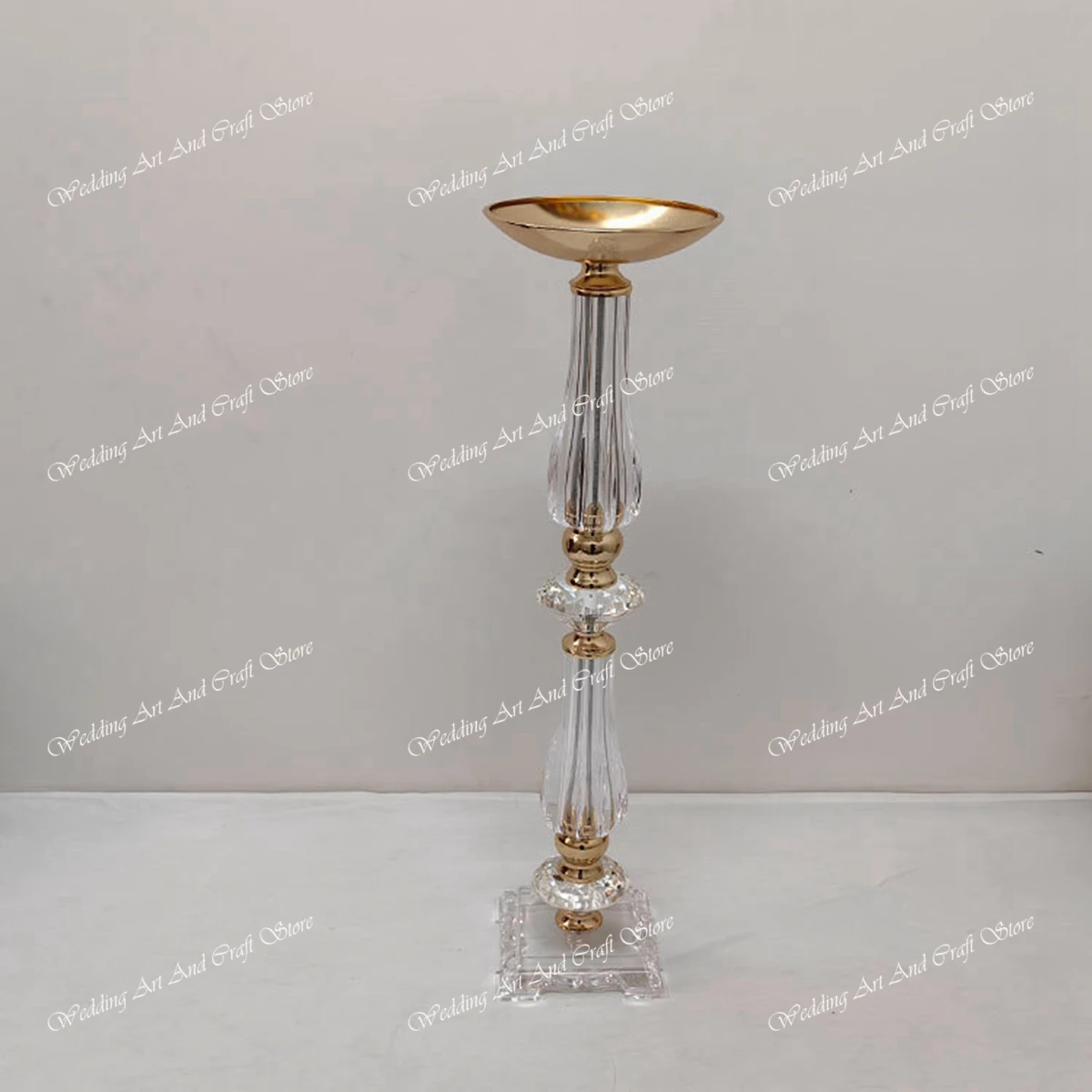 10pcs)40cm/100cm)Candle Stick Metal Crystal floral stand Wedding Gold candlestick acrylic vase  for Wedding Birthday Party