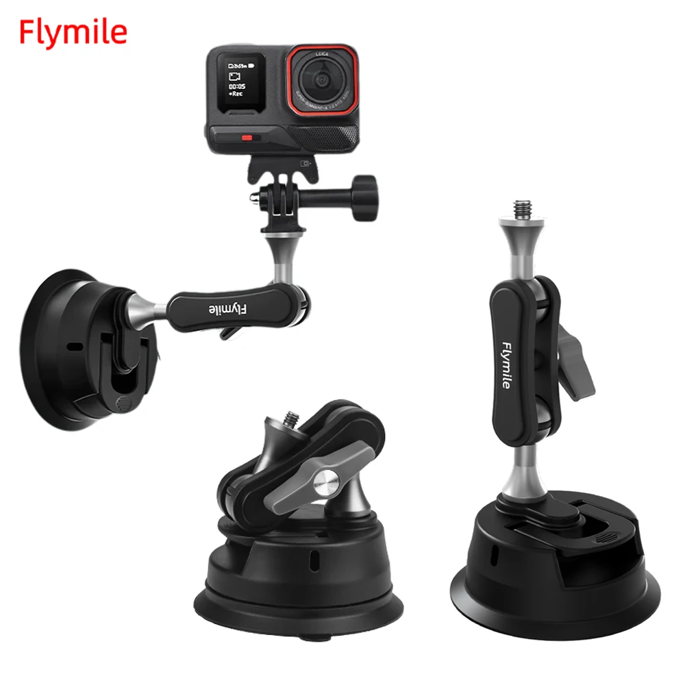 

Suction Cup Car Mount for Insta360 Ace Pro 2/X5 X4/Action 5 Pro/Osmo 360/Gopro13 Camera Mount Windshield Stand Bracket Accessory