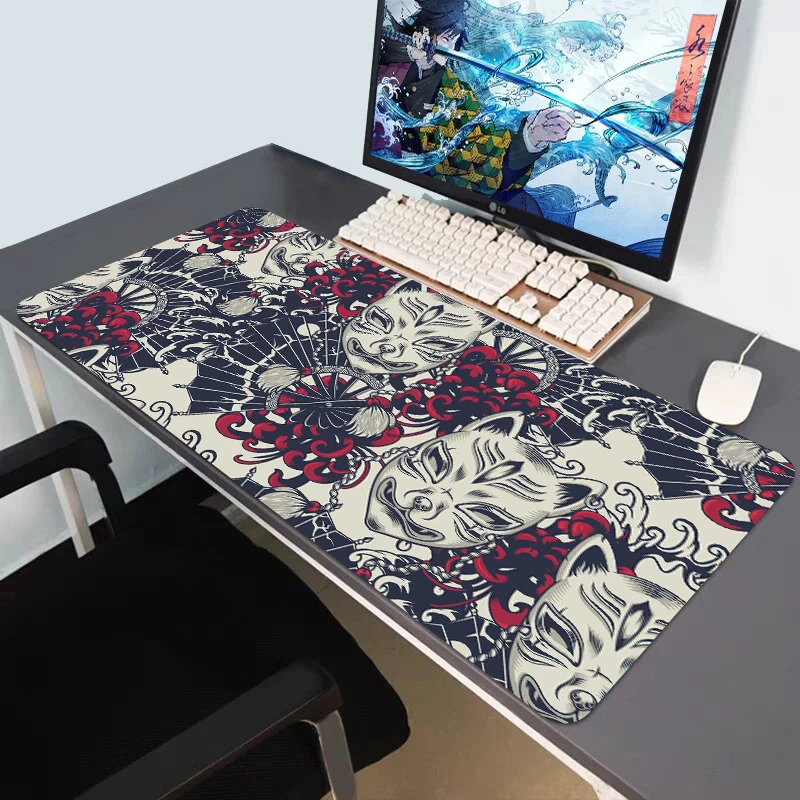 オフィステーブルアクセサリー,猫用マスク,花柄パッド,マウスパッド,xxlゲーマー,900x400ゲーム,大型コンピューターデスクマット