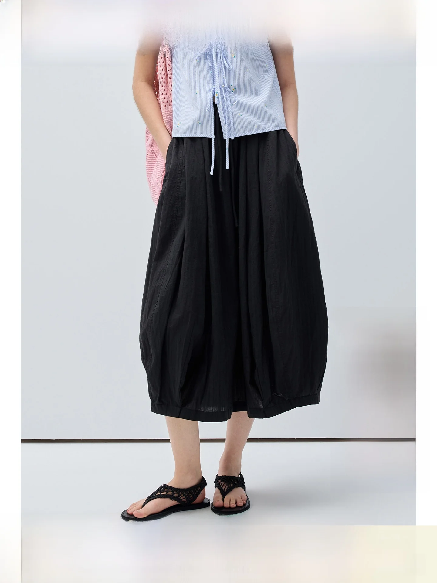 

High Waist A-Line Midi Skirt for plus Size Women Summer Slimming Floral Print Drapey Versatile Long Skirt by Rego