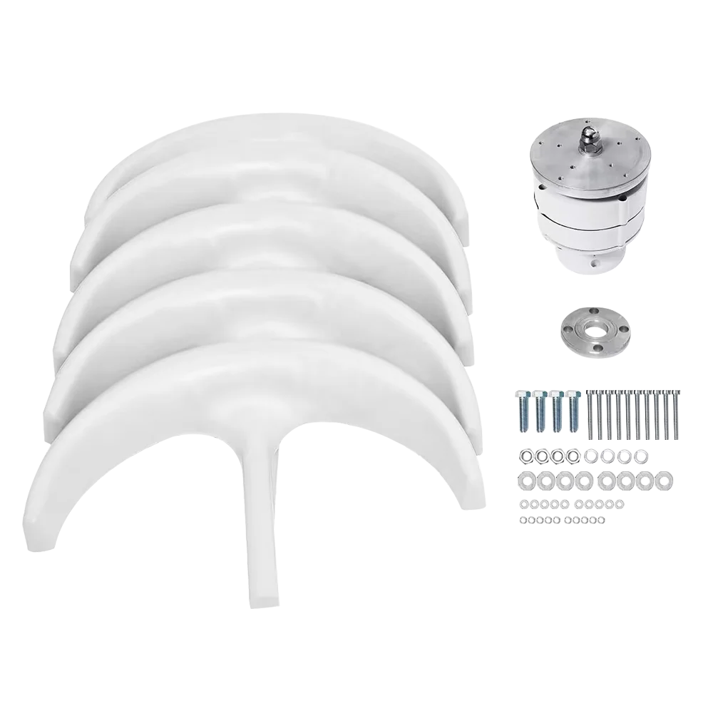 Imagem -02 - Turbina Eólica Vertical com Controle Mppt Pequeno Moinho de Vento Lâminas para Gerador Eólico Energia Livre Vermelho e Branco 6000w Diy