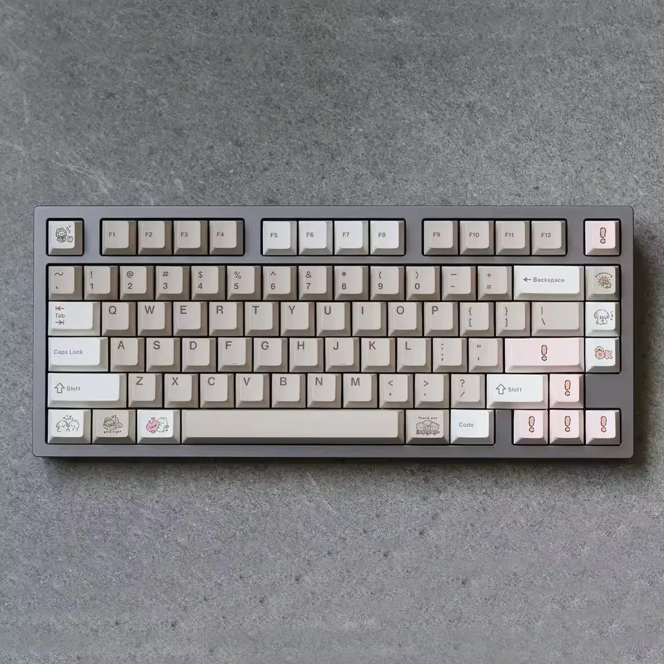 JKDK Keycap Dongeng Antik Profil Ceri PBT Dye-Sub untuk ANSI 100%/80%/60% Alice WKL Split Backspace 2.25U Shift
