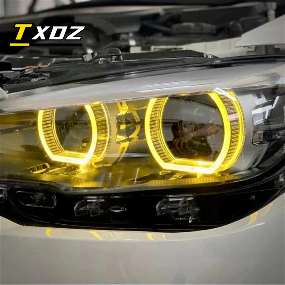 Yellow Daytime Running Light Modules For 2016 2017 BMW 1 Series F20 F21 LCI LED Headlight 114d 116d 116i 118d 118dX Angel Eye