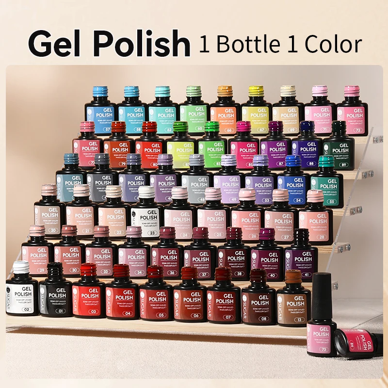 UR SUGAR-Esmalte Glitter Semi Permanente, Soak Off Gel, Verniz LED UV, Base de Manicure, Top Coat, Preto, Vermelho, 7,5 ml