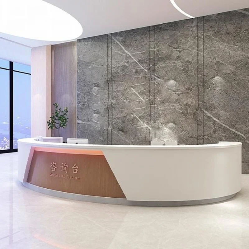 custom.Customizable Modern Wood Medical Reception Desk Clinics Dental Front Desk Nurse Station Company Bar Counter Hospitals