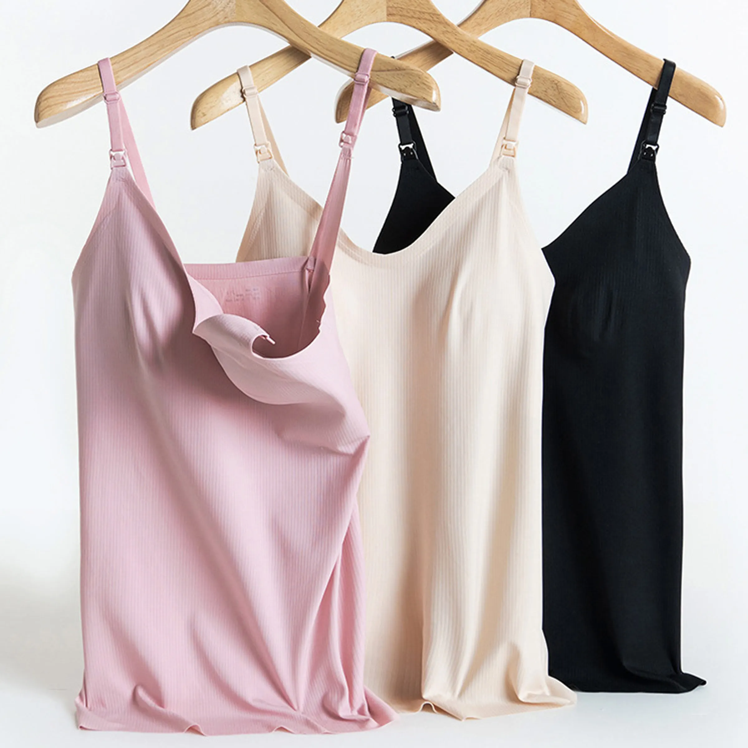 Maternity Nursing Tank Top, Built-in Bra, Removable Pads, Adjustable Straps, Breastfeeding Camisole Pregnancy Postpartum