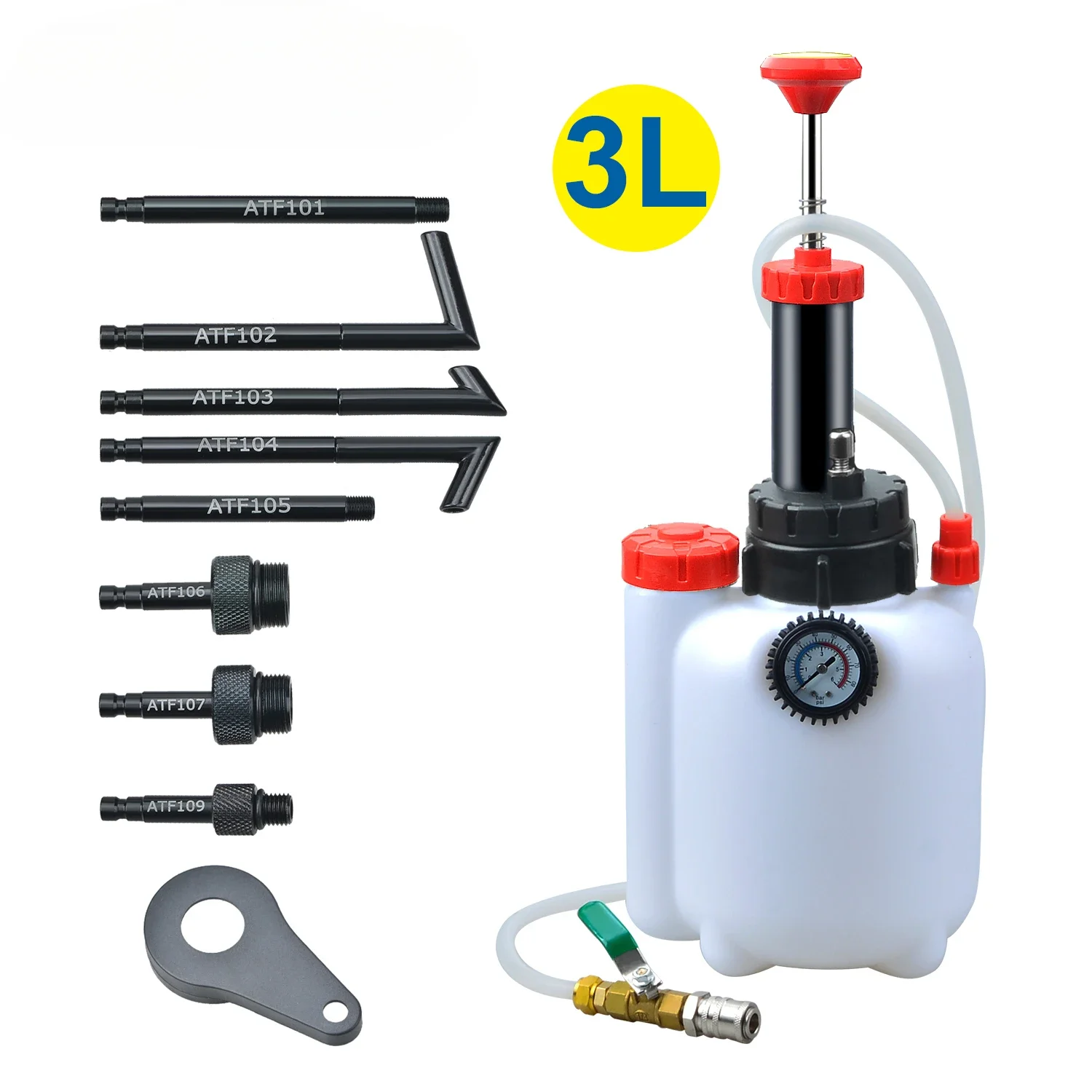 

3L Manual Transmission Oil Filling System Hand Pump OR Pneumatic Automatic Gearbox Oil Fluid Pump Tool with Adapters