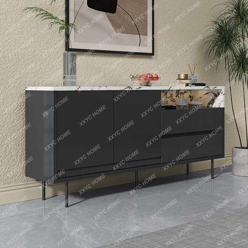 Minimalist entry entrance cabinet is opposite the door, villa living room, high-end marble dining side locker