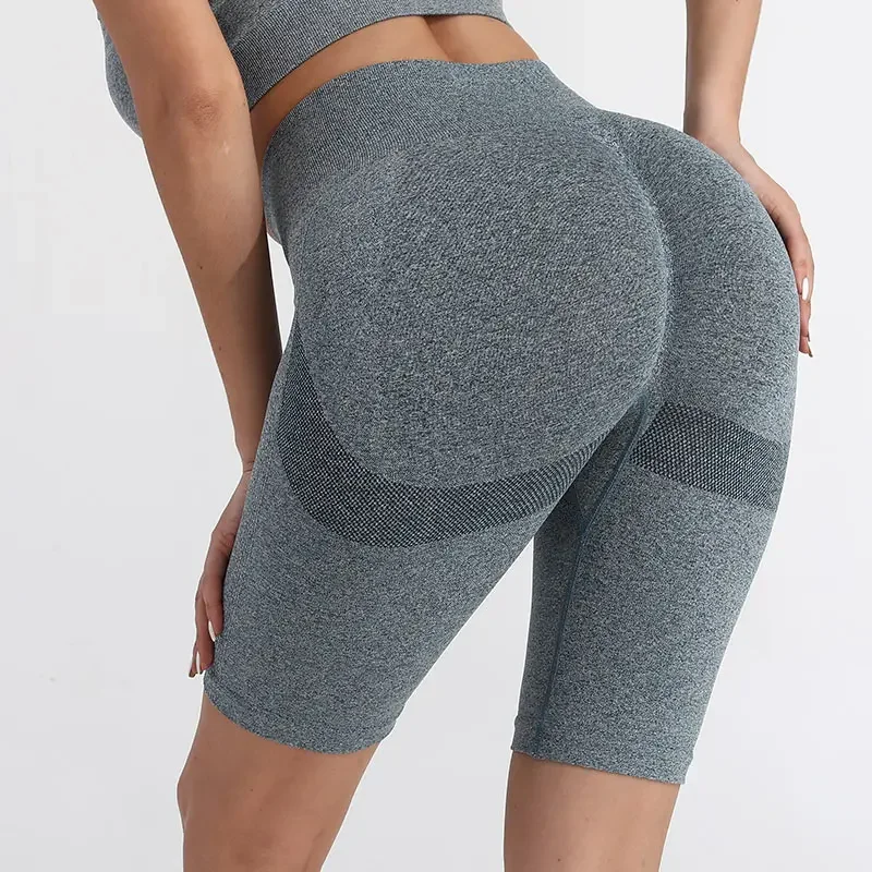 CHRLEISURE Seamless Sports Shorts Women Push Up Cycling Leggings High Waist Fitness Yoga Short Activewear