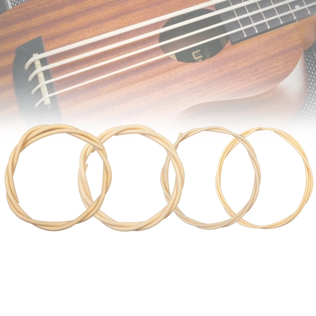 1 Pack 4PCS Bass Ukulele Bass Ubass Strings Rubber Mateial Ubass Aquila Strings 4 Strings Hawaii Guitar Parts Accessories SET