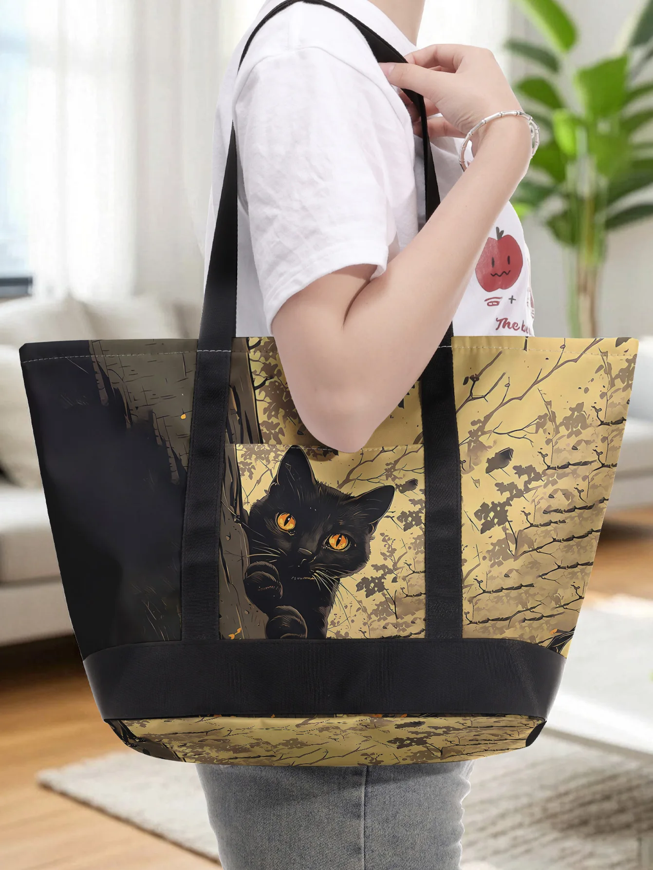 Borsa Tote Retro Art con Gatto - Women Bags Medium Size recensione e prezzo