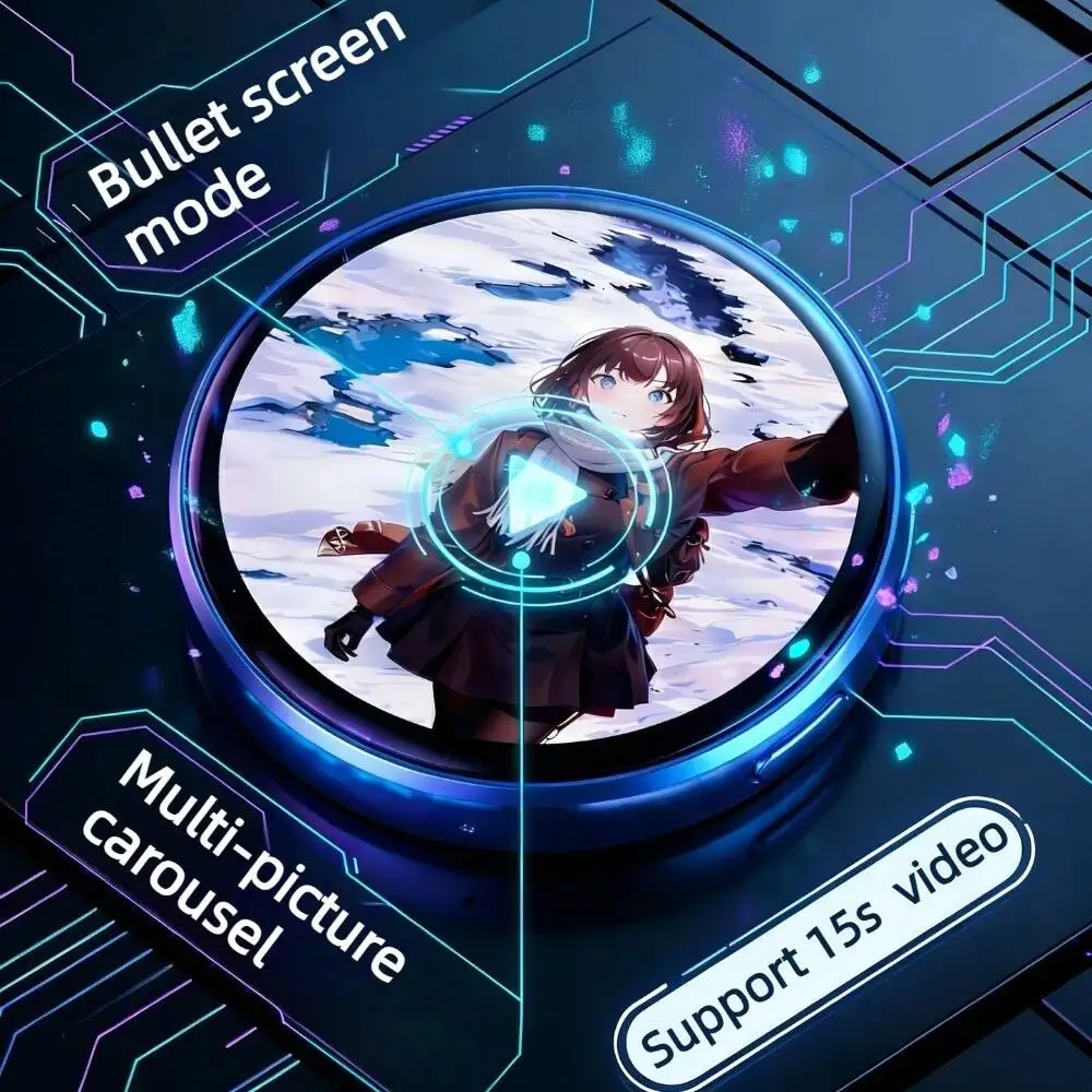 Customisable Pattern E-Badge Digital LED Animated Pins with Touch Control Support Uploading Photos GIFs and Videos For Fans Gift