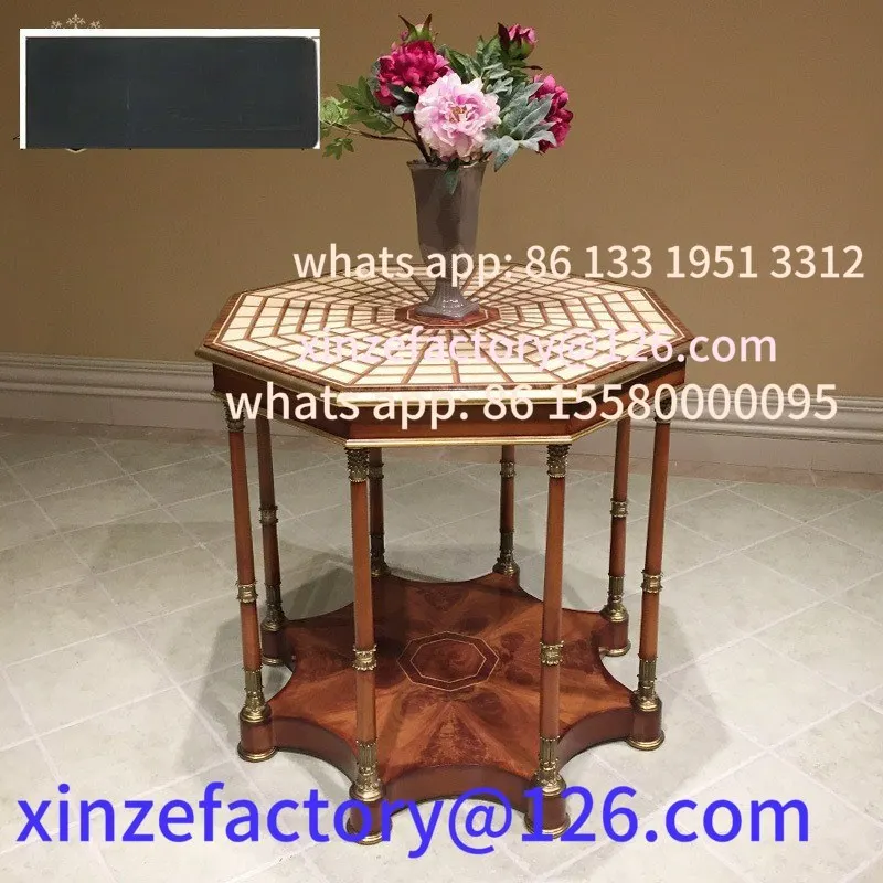 Customizable English Castle Wooden Entrance Octagonal Table