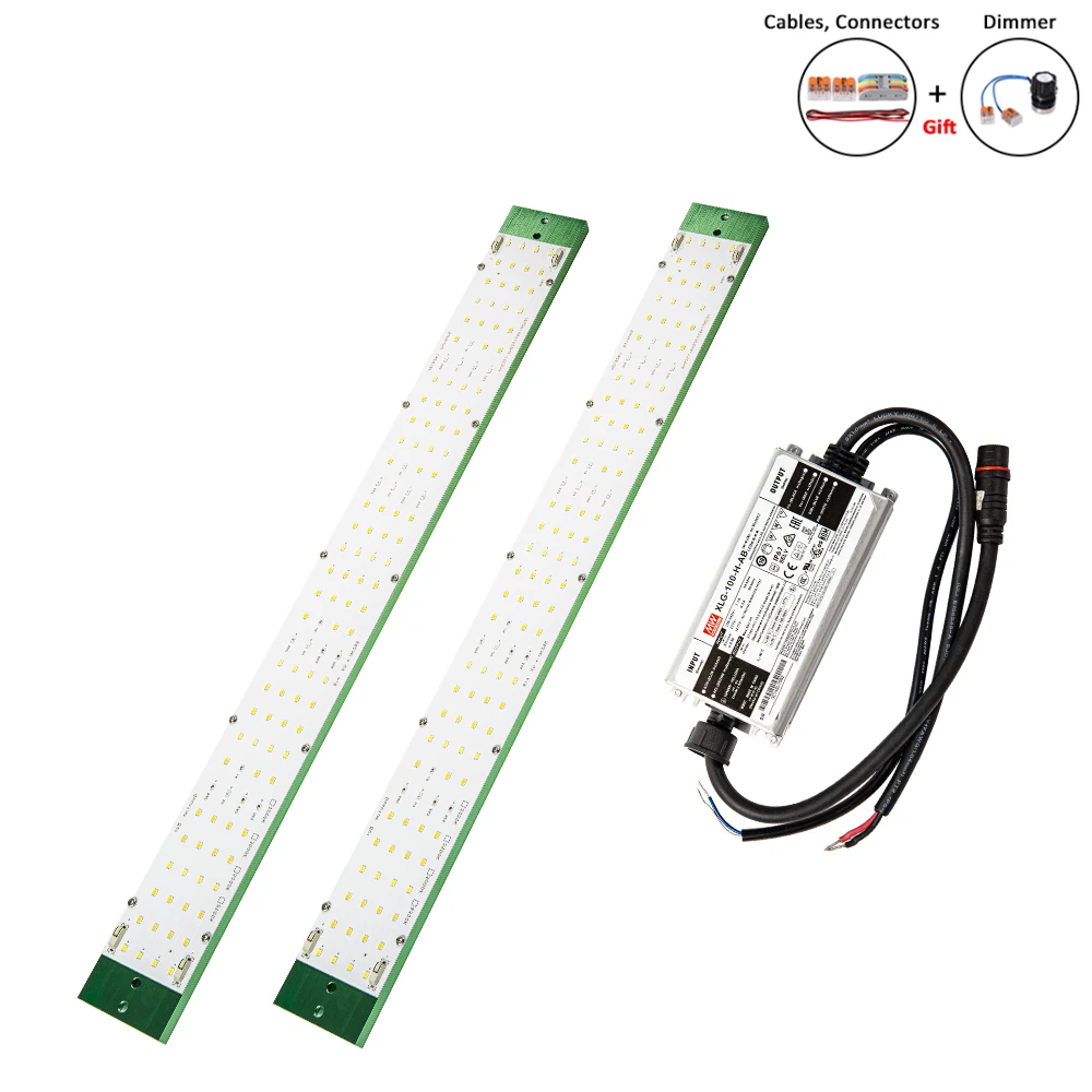 

2 Pieces 50-60W SamsungLm281b+ Quantum led Grow light Bar Full Spectrum/ Dimmable Meanwell 100W Driver XLG-100-H-AB