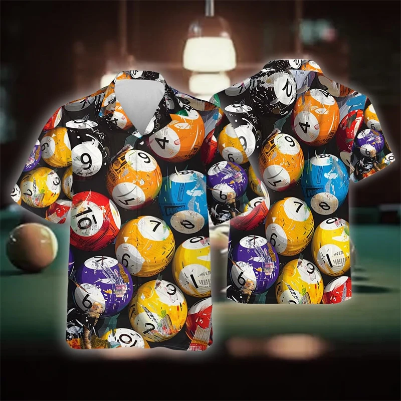 Chemises de club de billard pour hommes, vêtements de snooker décontractés, chemisiers CHETeam, 9 balles, manches courtes, noir, chemisier à 8 revers, Y-Team