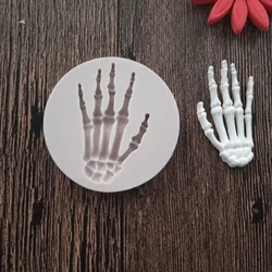 Newest SKELETON HAND Fondant Cake Decorating Silicone Mould Fimo DIY Mold Tools