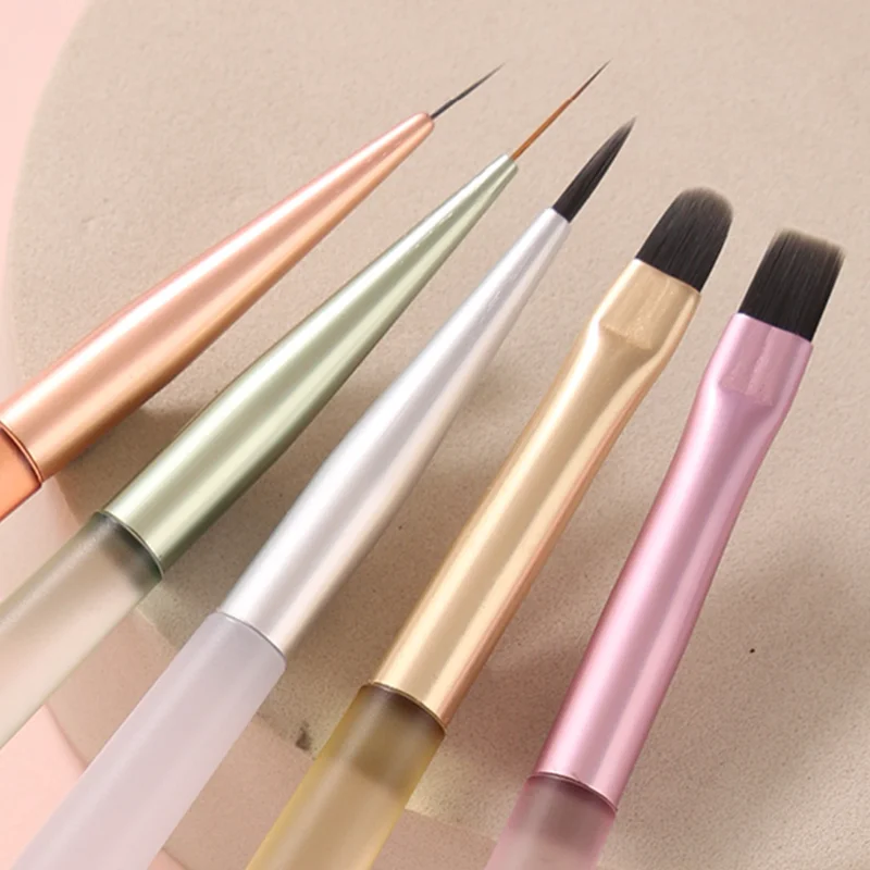 Ensemble de pinceaux à ongles pour Nail Art, dessin, peinture, poudre acrylique, sculpture, Extension de Gel UV, stylo de manucure, 1/5 pièces