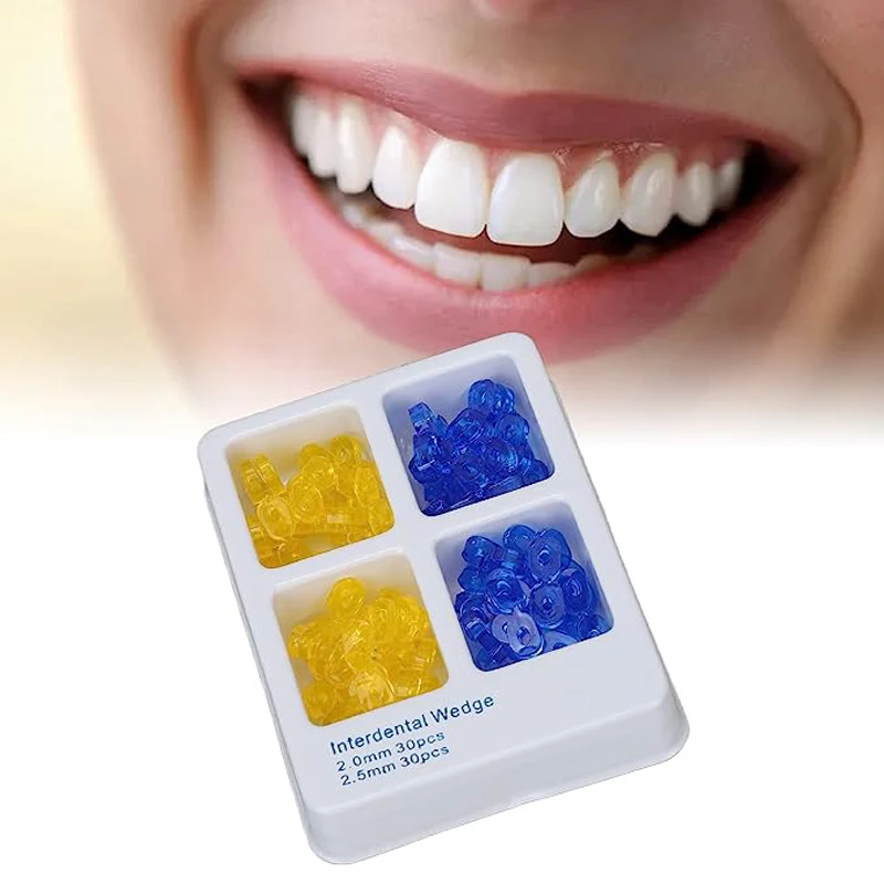 PIORPOY 60Pcs/ Box Dental Heat Resistant Gap Wedge Dental Elastic Rubber Fixed Wedge-shaped Matrix Dam Composite Dental Products