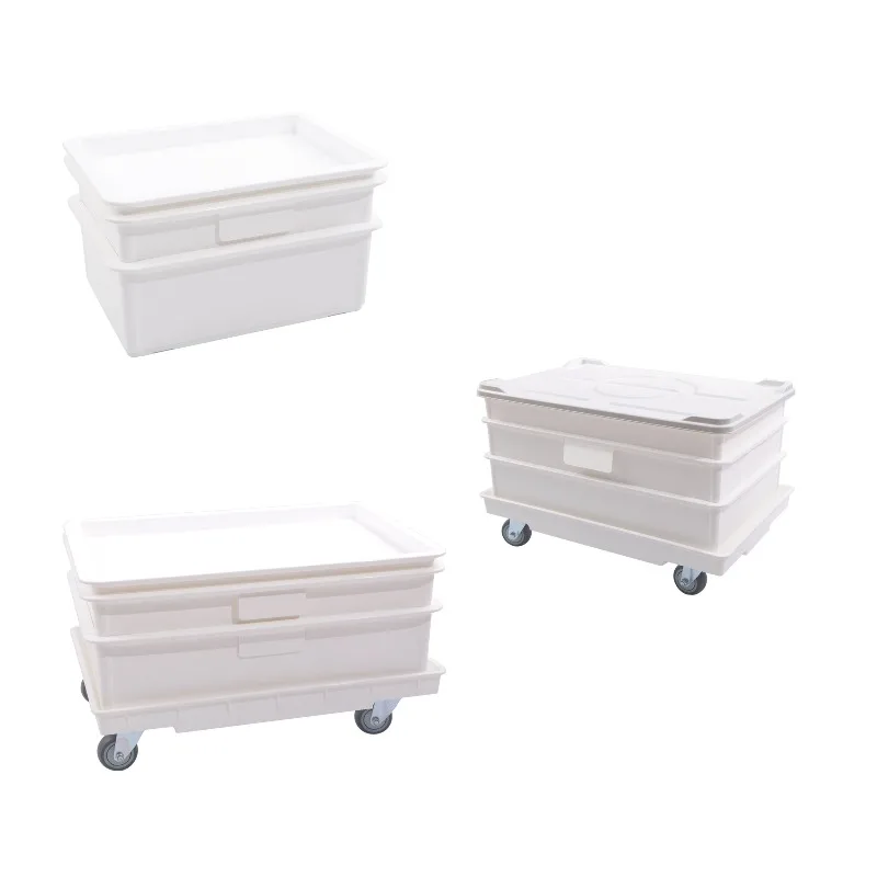 High quality L size plastic bread topping organizer rectangular shallow storage box restaurant