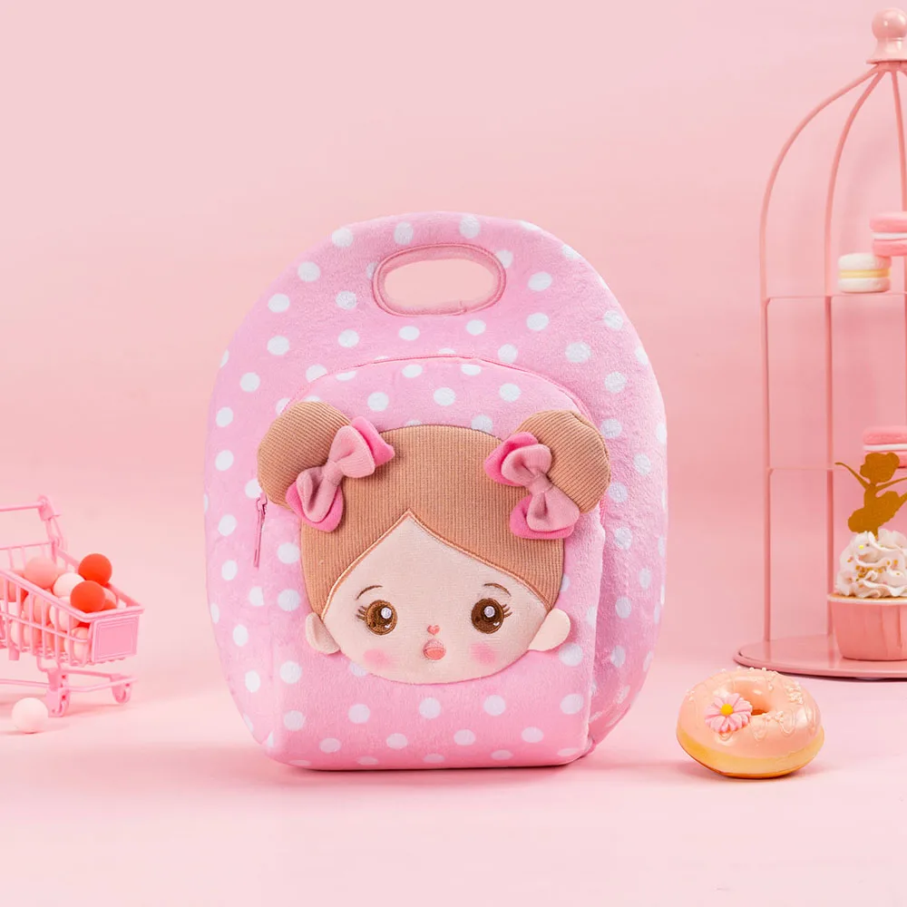 OUOZZZ Plush Lunch Bag Doll Crossbody Bag for Children Girls Kawaii Soft Plush Sling Bags for School Outdoor Traveling, Pink