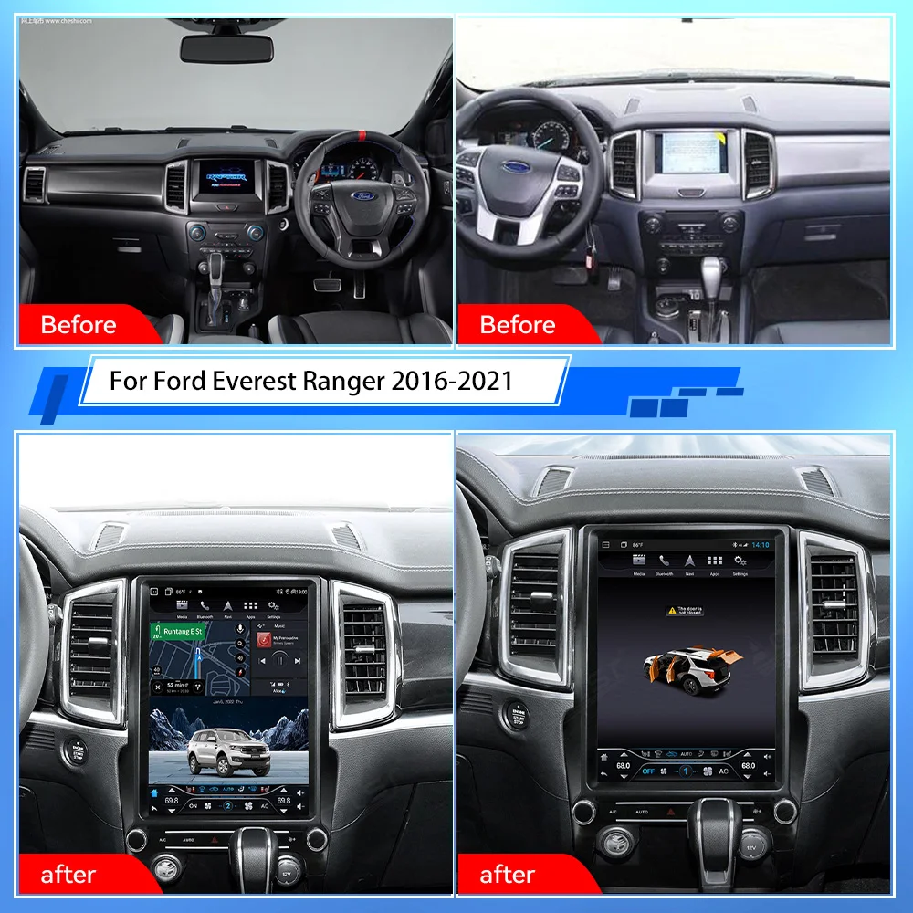 Android 12.1 Inci Pemutar Multimedia Mobil untuk Ford Everest Ranger 2016-2021 Navi Autoradio Radio Mobil Stereo 2 Din