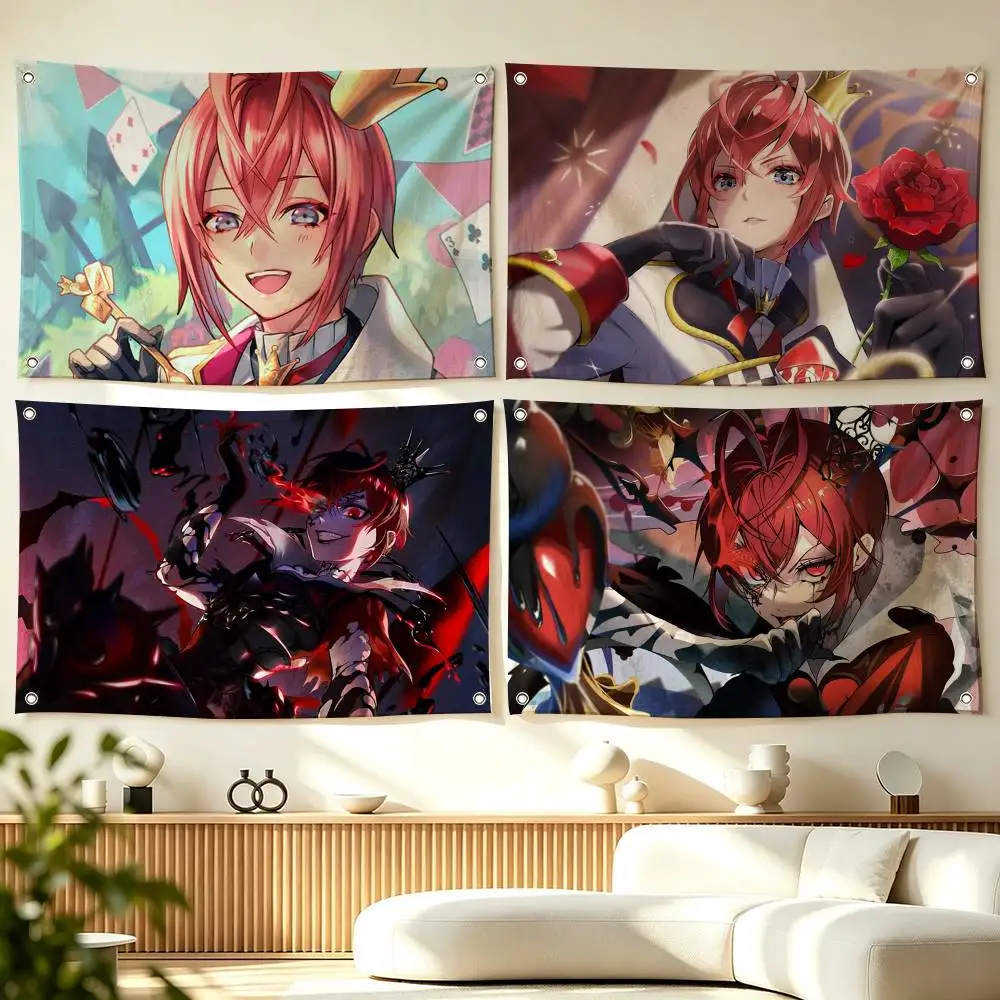 T-Twisted-Wonderland Riddle Rosehearts  Flag Suitable For Party Club Outdoor Interior Wall Decoration Banner Fans Gift