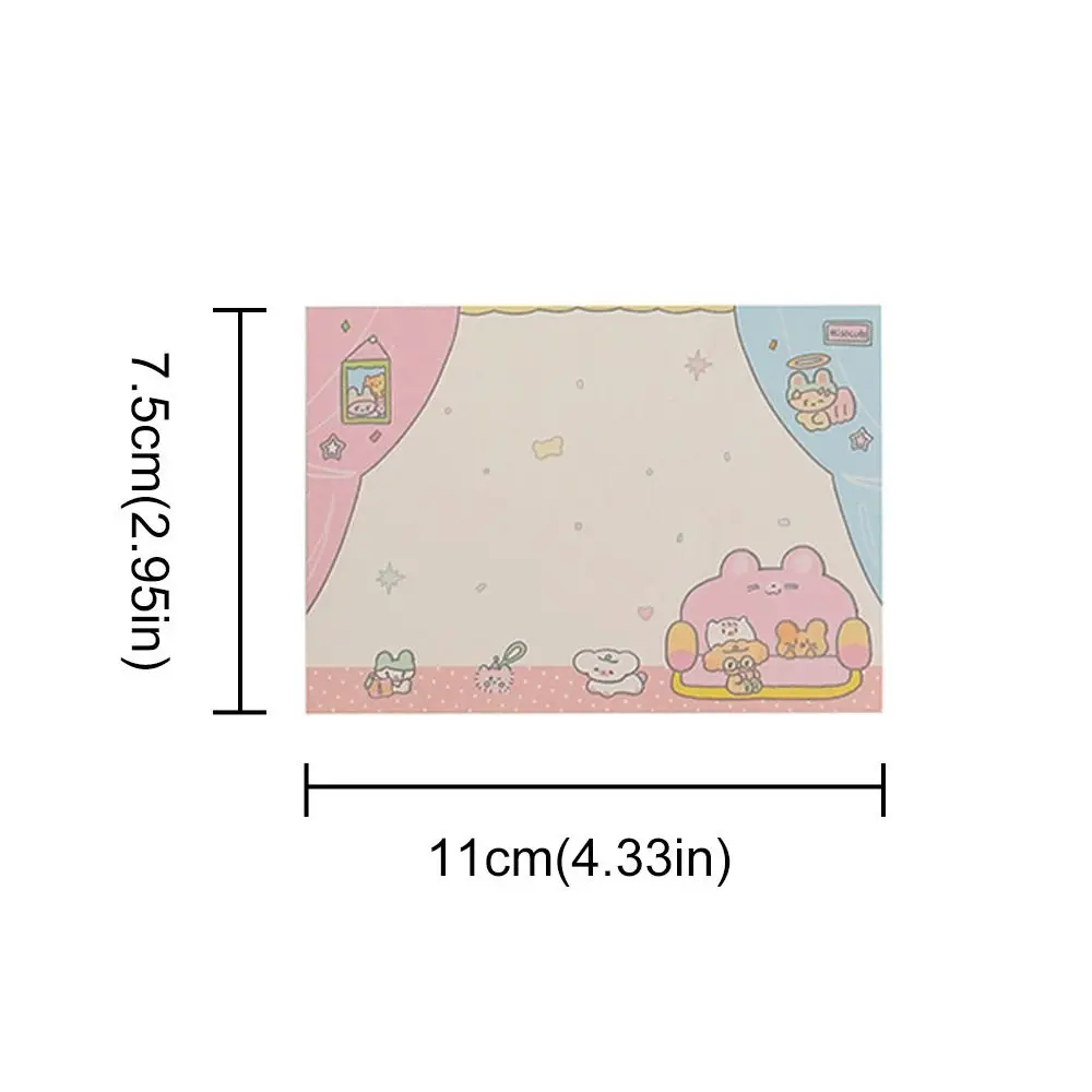 Cartoon Nette Reizende Memo Pad Nicht-klebrige Journal Ästhetische Notiz Papier Notizblock Koreanische Nachricht Papier Scrapbooking